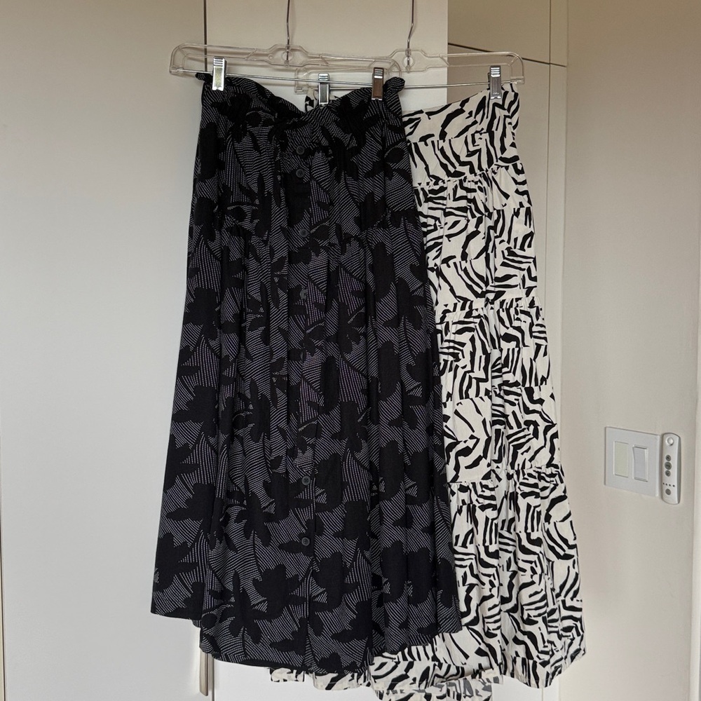 Black and White Patterned Skirts